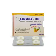 Kamagra Polo 100 Mg Tablets (Pineapple and Mint) Box/Carton + Blister Pack showing the Front face.