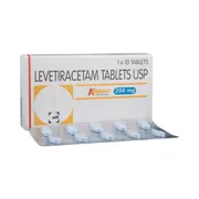 Keppra 250 Mg Tablet Box/Carton + Blister Pack showing the Front face.