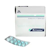 Ketasma 1 Mg Box/Carton + Blister Pack showing the Front face.
