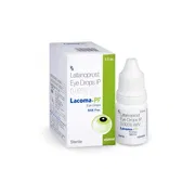 Lacoma PF 2.5 ml Box/Carton + Eye Drops Bottle showing the Front face.