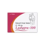 Ladygra 100 Mg Box/Carton showing the Front face.