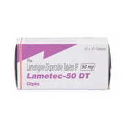 Lametec 50 Mg Box/Carton showing the Front face.
