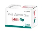 Lamifin Tablet Box/Carton showing the Front face.