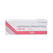 Lan 30 Mg Box/Carton showing the Front face.