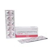 Lan 30 Mg Box/Carton + Blister Pack showing the Front face.