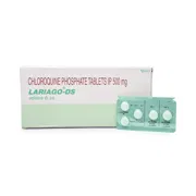 Lariago 500 Mg Box/Carton + Blister Pack showing the Front face.