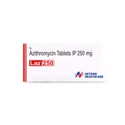 Laz 250 Mg Tablet Box/Carton showing the Front face.