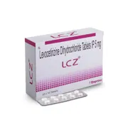 LCZ Tablet Box/Carton + Blister Pack showing the Front face.