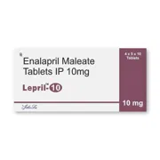 Lepril 10 Mg Tablet Box/Carton showing the Front face.