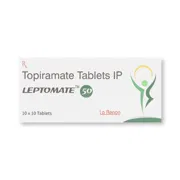 Leptomate 50 Tablet Box/Carton showing the Front face.