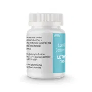 Lethyrox 150 Tablet Bottle showing the Front face.