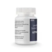 Lethyrox 50 Tablet Bottle showing the Side face.