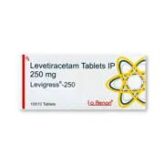 Levigress 250 Tablet Box/Carton showing the Front face.