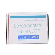 Levipil 250 Mg Box/Carton showing the Front face.