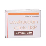 Levipil 750 Mg Box/Carton showing the Front face.