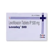 Levoday 500 Tablet Box/Carton showing the Front face.