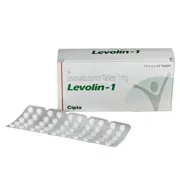Levolin 1 Mg Box/Carton + Blister Pack showing the Front face.