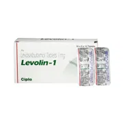 Levolin 1 Mg Box/Carton + Blister Pack showing the Front face.