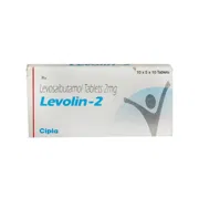 Levolin 2 Mg Box/Carton showing the Front face.