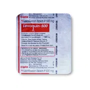 Levoquin 500 Mg Strip showing the Back face.