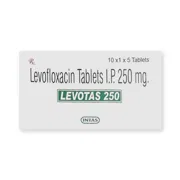 Levotas 250 Mg Tablet Box/Carton showing the Front face.