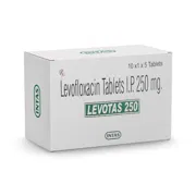 Levotas 250 Mg Tablet Box/Carton showing the Front face.