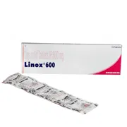 Linox 600 Mg Box/Carton + Blister Pack showing the Front and Back face.