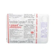 Lipicard 200 Mg Strip showing the Back face.