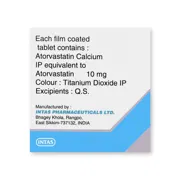 Lipicure 10 Tablet Box/Carton showing the Back face.