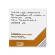 Lipicure 20 Tablet Box/Carton showing the Back face.