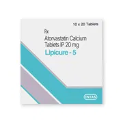 Lipicure 5 Tablet Box/Carton showing the Front face.