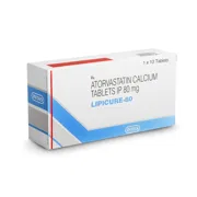 Lipicure 80 Tablet Box/Carton showing the Front face.