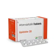 Lipidator 20 Mg Tablet Box/Carton + Blister Pack showing the Front face.