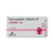 Lipikind 20 Tablet Box/Carton showing the Front face.