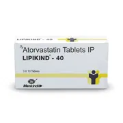 Lipikind 40 Tablet Box/Carton showing the Front face.