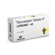 Lipikind 40 Tablet Box/Carton showing the Front face.