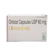 Lipocut 60 Mg Box/Carton showing the Front face.