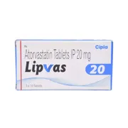 Lipvas 20 Mg Box/Carton showing the Front face.