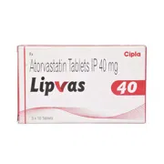 Lipvas 40 Mg Box/Carton showing the Front face.