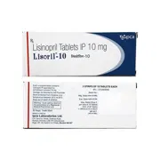 Lisoril 10 Tablet Box/Carton showing the Front and Back face.