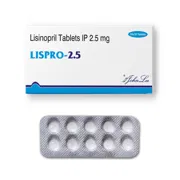 Lispro 2.5 Mg Tablet Box/Carton + Blister Pack showing the Front face.