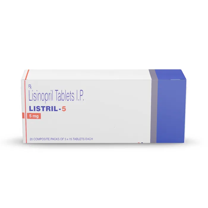 Listril 5 Tablet Box/Carton showing the Front face.
