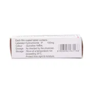 Lobet 100 Mg Box/Carton showing the Back face.
