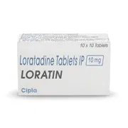 Loratin 10 Mg Tablet Box/Carton showing the Front face.