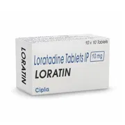 Loratin 10 Mg Tablet Box/Carton showing the Front face.