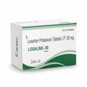 Losaline 50 Mg Tablet Box/Carton showing the Front face.