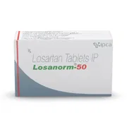 Losanorm 50 Tablet Box/Carton showing the Front face.