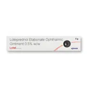 Lotel Eye Ointment 5 gm Box/Carton showing the Front face.