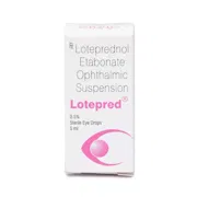 Lotepred Eye Drop of 5 ml Box/Carton showing the Front face.