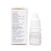 Lotepred Eye Drop of 5 ml Eye Drops Bottle + Box/Carton showing the Front/Back face.